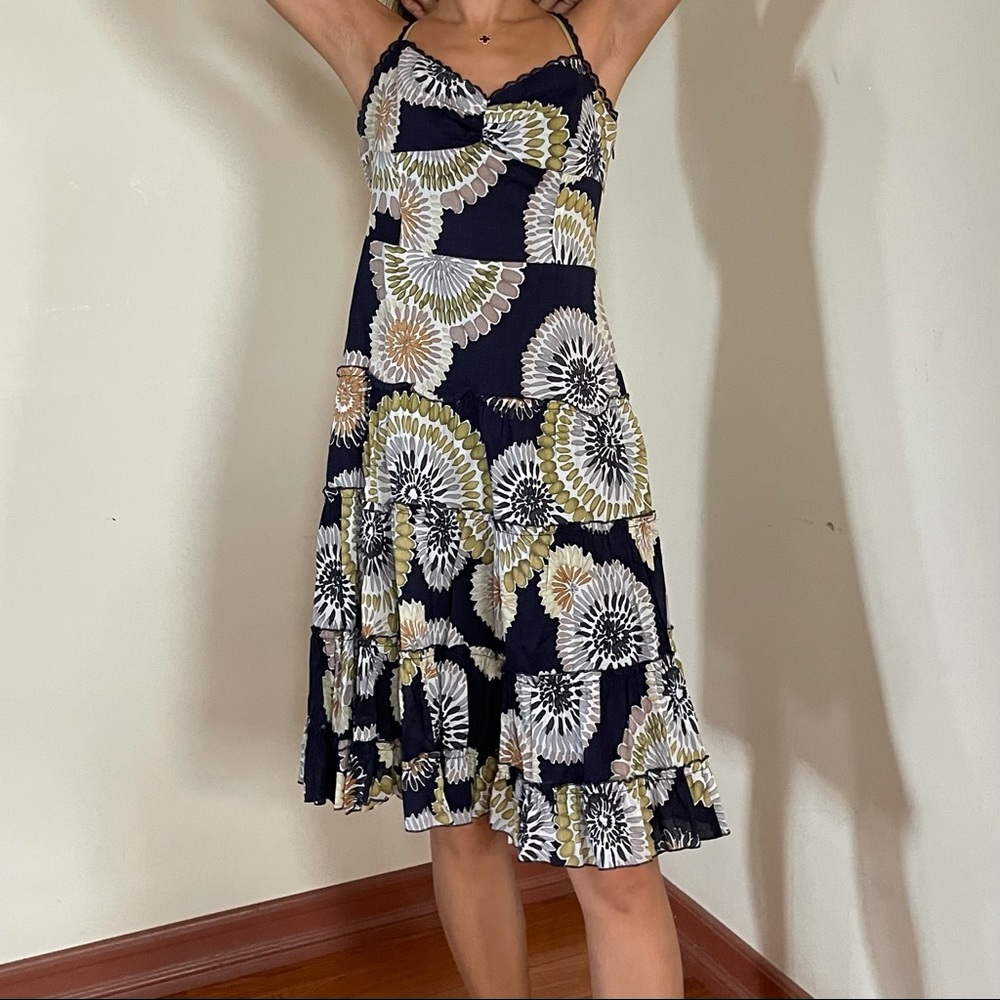 BCBGMAXAZRIA Midi Dress, Floral Print, size US10